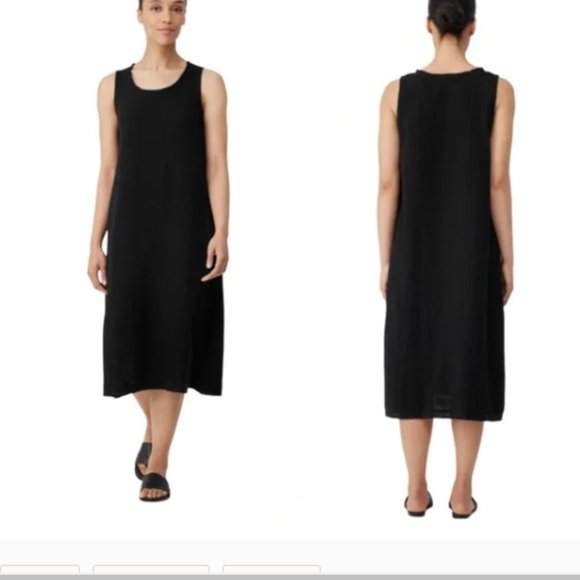 Eileen Fisher Dresses & Skirts - Eileen Fisher | 100% Organic Gauzy Cotton Sleeveless Maxi Dress Black Large